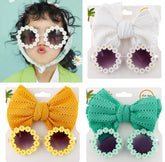 Daisy Sunglasses & Headband Bow Set.
